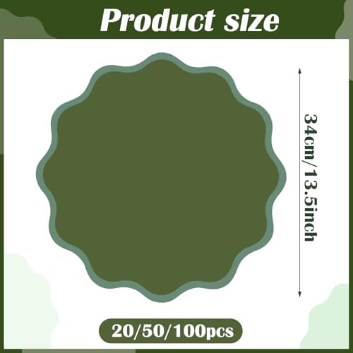 100Pcs Avocado Green Thick Paper Placemats Disposable Waterproof Place Mats - Image 2
