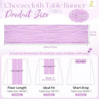 18 Pack Lilac Purple Cheesecloth Table Runner 17x108 Inches Boho Home Decor - Image 2