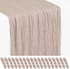 18 Pack Rosy Brown Cheesecloth Table Runner 17x108 Inches Boho Home Decor by Showgeous