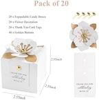 FEIYI 20 PCS Favor Boxes, White Candy Boxes 2.55x2.55x2.55 - Image 2