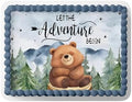 ADVENTURE BEGINS BABY SHOWER CAKE TOPPER, OH BOY BABY SHOWER, ADVENTURE BEGINS DECORATIONS, ADVENTURE BEGINS CAKE TOPPER, WOODLAND CAKE TOPPER (8.5'' X 10.75'' 1/4 SHEET) by Handmade
