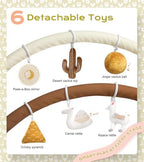 Tummy Time Activity Mat, Macrame Baby Play Gym Mat with 6 Detachable Toys and 12 Milestone Cards for Stage-Based Sensory and Motor Skill Development, Washable Play Mats for Infant, Non Slip Play Mat - Image 3