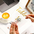 Tuanse 40 Pack Gold Acrylic Wedding Table Numbers 1-40 Clear Stand with Calligraphy Holders - 4 x 6 Inch Acrylic Table Signs for Wedding Reception Centerpieces - Image 4