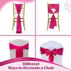 MDS® Pack of 125 Satin Chair Sashes for Wedding & Events – Magenta - Image 4