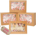 qiqee Auto-pop Up Cupcake Boxes with Window Brown 100PCS 6 Count Cupcake Box 9.4"x6.1"x3" Cupcakes Carrier, 6 Cupcake Containers by Qiqee