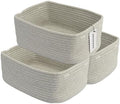 XUANGUO Small Woven Storage Baskets for Shelves, 13" x 9" x 5", Gray by XUANGUO