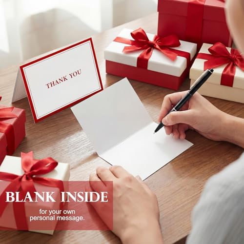 AmazingSpark 120 Kit Thank You Cards with Envelopes Bulk 4.8 x 6.8'' Red - Image 4