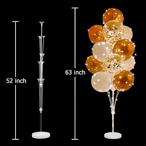 Cicicooie Centerpieces Balloon Holder Decoration with String Light 2 Set Champagne Gold Balloon Stand Kit for Floor for Propose Wedding Birthday Party - Image 3