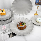 LIYH 24Pcs Grey Plastic Plates Reusable Unbreakable Dinner And Salad Set - Image 6