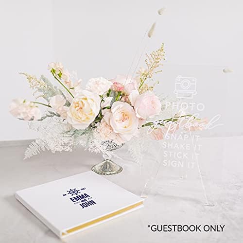 Andaz Press Personalized Wedding Guestbook with Gold Accents, Nautical White Guest Sign in Guest Registry 120 Pages 8.5 X 8.5 Memories Book for DIY, Scrapbook, Photo Album - Image 3