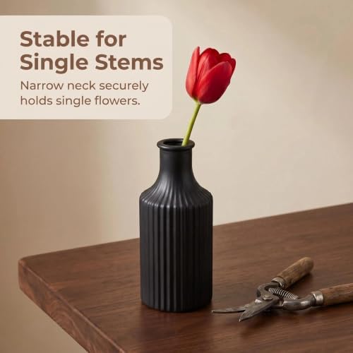 Mini Bud Vases Centerpieces for Tables,Clear Bud Vases for Flowers,Small Flower Vases Suitable for Birthday Party,Anniversary,Wedding Reception,Baby Shower (MattBlack, 12PCS) - Image 3