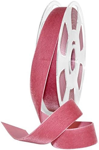 Morex Ribbon Nylon, 7/8 inch by 11 Yards, Mauve, Item 01225/10-645 Nylvalour Velvet Ribbon, 7/8" by 11 yd, by MorexRibbon