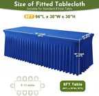 Blue Spandex Tablecloth for 8FT Rectangle Tables, Table Skirt - Image 3