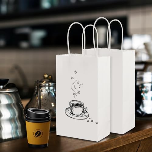XPCARE White Paper Bags with Handles, 200Pcs 5.25x3.25x8.25'' Kraft Bags - Image 5