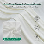 30 ft x 8 ft Ivory Backdrop Curtain Panels, 6 Panels 5 ft x 8 ft Wrinkle Free Polyester Photography Backdrop Drapes, Wedding Party Home Decoration Supplies - Image 4