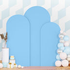 Wedding Arch Cover Set of 3 Spandex Fitted Arch Covers Stretchy Backdrop Chiara Backdrop Stand Cover 4ft 5ft 6ft Balloon Arch Cover Light Blue Arch Frame Cover for Baby Shower Birthday Party Decor by PATYDEST