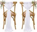 MDS Pack of 50 Chiffon Chair Sashes for Wedding & Event Décor - White by MDS