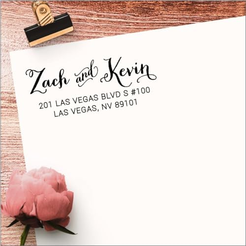 Custom Return Address Stamp Self Inking - Couples, Wedding - Image 6