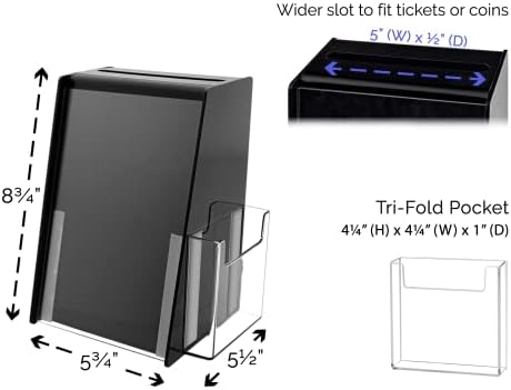 Marketing Holders 4 Pack Donation Box with Lock Black Acrylic Ballot Bin with 5.5" x 8.5" Sign Holder for Fundraising Donations Bars and School Voting - Image 6