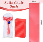 MDS® Pack of 150 Satin Chair Sashes for Wedding & Events – Coral - Image 3