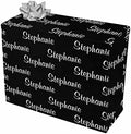 MyPupSocks Personalized Multi Name Black Reversible Kids Birthday Wrapping Paper All Occasion Reversible Wrapping Paper 3 Rolls 58x23 inch by MyPupSocks