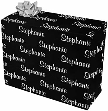 MyPupSocks Personalized Multi Name Black Reversible Kids Birthday Wrapping Paper All Occasion Reversible Wrapping Paper 3 Rolls 58x23 inch by MyPupSocks