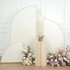 Efavormart Set of 4 Ivory Spandex Half Moon Arch Covers, Custom Fit Chiara Backdrop Slipcovers 2.5ft-7ft for Classic Tiered Wedding Altars and Formal Staging - Image 2