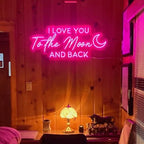 I love you to the moon and back Neon Sign, Custom Wedding Neon Sign, Wedding gift | Decoration Hand Crafted Wall Hangings Size:18inch… - Image 3