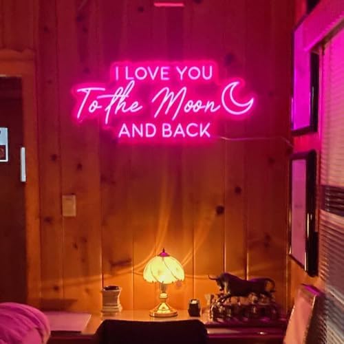 I love you to the moon and back Neon Sign, Custom Wedding Neon Sign, Wedding gift | Decoration Hand Crafted Wall Hangings Size:18inch… - Image 3