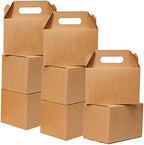 Shallive 50 Pcs Large Treat Boxes 9x6x6 Inch Brown Gable Gift Boxes with Handle Kraft Lunch Boxes Recycled Paper Gift Bags Take Out Cookie Boxes Welcome Boxes Candy Bags For Wedding Supplies by SHALLIVE