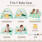 7-in-1 XL Large Baby Play Gym Mat, Tummy Time Mat, Baby Gym & Ball Pit, Baby Activity Mat with Milestone Cards & 6 Detachable Toys for Sensory Motor Skill, Giraffe - Image 2