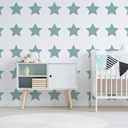 40x Blue Star Stickers - Baby Shower Decor Set Vinyl Wall Twinkle Decal - Art Nursery Label, Star Decals, Star Decoration, Nursery Sticker (12") by Decords