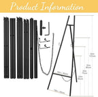 Black Croblissful 50" Easel Stand for Wedding Sign Adjustable, Metal - Image 4