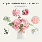 Auihiay 10PCS Flower Centerpieces for Tables, Pink Hydrangeas and Roses - Image 7
