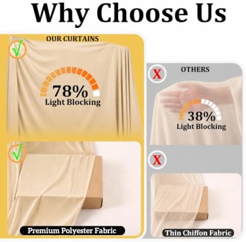 20x12 ft Champagne Backdrop Curtains for Wedding, Party and Photo - Image 3