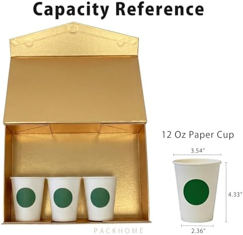 PACKHOME 6 Large Gold Gift Boxes 13.5x9x4.1in with Magnetic Lids - Image 3