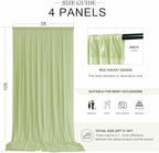 20ft x 10ft Sage Green Backdrop Curtains for Parties, 4 Panels 5ft x 10ft Wrinkle-Free Drapes for Wedding Backdrop Engagement Bridal Shower Boho Rustic Baby Shower Photo Background Curtain - Image 2