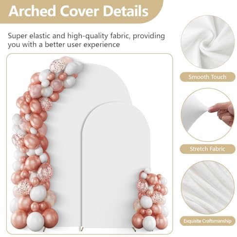 Metal Arch Backdrop Stand Set of 2 With White Cover (7.2FT+6FT) - Image 4