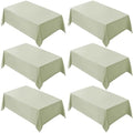 VidaFete 6 Pack 90 * 132inch Sagegreen Rectangle Tablecloth for 6ft Tables by VidaFete