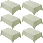 VidaFete 6 Pack 90 * 132inch Sagegreen Rectangle Tablecloth for 6ft Tables by VidaFete