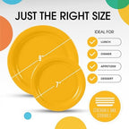 Party Solids Exquisite Yellow Paper Plates Disposable Heavy Duty 200 Pcs - 100-7 & 100-9 Yellow Disposable Plates for Party Heavy Duty 350 GSM for Birthday Supplies - Image 3