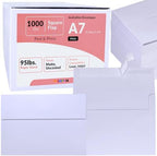 Winlyn 1000 Pcs White A7 Invitation Envelopes 5 1/4 x 7 1/4 Square Flap Envelopes Self Seal 95lb for Wedding Shower Birthday Bussiness Mailing Invitation Announcement 5 x 7 Greeting Cards Photos by Winlyn