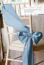 60 PCS Dusty Blue Satin Chair Sashes, 7 x 108 Inch - Image 7