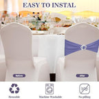 VitalCozy 50 Pcs Stretch Chair Sashes with Crown, Lavender - Image 4