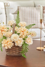 TINGE TIME 23pcs Artificial Wedding Flower Combo, Rose Dahlia Champagne - Image 7