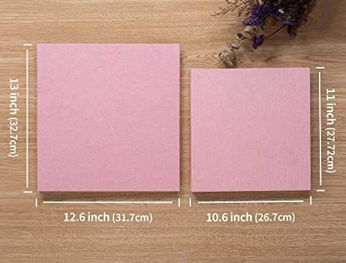 Large Photo Album Self Adhesive 4x6 8x10 10x12 13"x12.8" Magnetic Scrapbook Album 12.6"x11" Inch 60 Sticky Pages Linen Cover DIY Photo Album with A Metallic Pen and DIY Stickers(Pink) - Image 6
