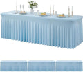 3 Packs Baby Blue Spandex Tablecloths for 8 Foot Rectangle Tables, Stretchy Fitted 8FT Blue Table Skirt for Wedding Party, Wrinkle Free Tablecloths for Banquet Wedding Birthday Party by Htper