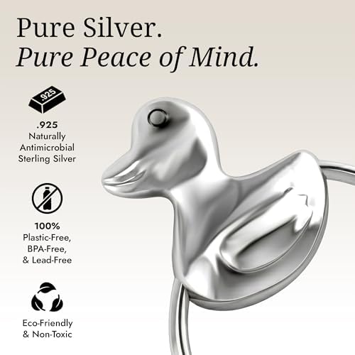Duck 925 Sterling Silver Teether Rattle Ring - Image 4