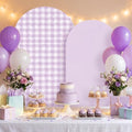 Tegeme 2 Set Gingham Arch Backdrop Cover 7.2ft 6.6ft Arch Cover, Purple by Tegeme