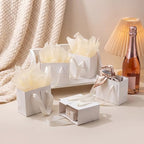 Qilery Halloween 50 Pcs Small White Gift Bags, Beige, 4.7 x 2.4 x 3.9'' - Image 5